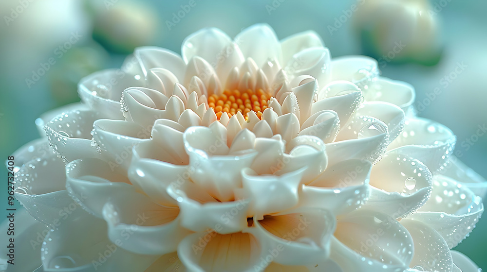 Close Up Macro Photo of a White Flower with Water Droplets Close Up Macro Photo of a White Flower with Water Droplets