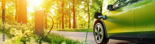 Electric Car Charging in Nature