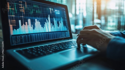 Stock Market Analysis on Laptop