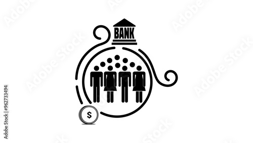 money turnover in economy, black isolated silhouette