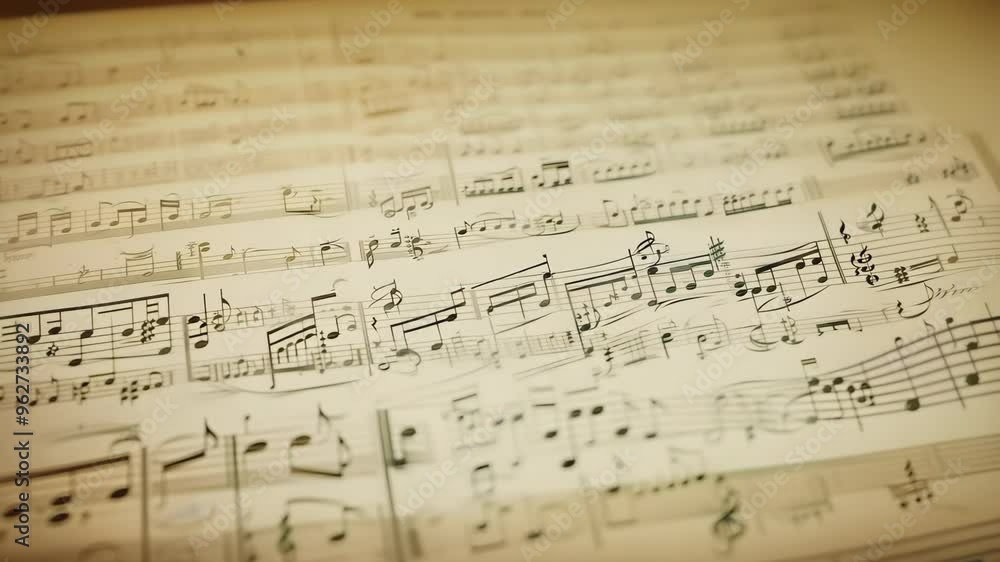 Classic Sheet Music: Zoom-In on Antique Musical Notation Classic Sheet Music: Zoom-In on Antique Musical Notation