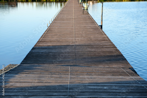 Wallpaper Mural a floating pier or bridge for crossing a lake and fishing from the pier Torontodigital.ca