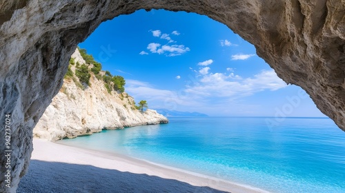 Stunning beach views from inside the cave