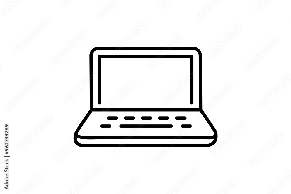 Simple laptop computer drawing icon Simple laptop computer drawing icon