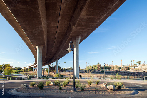 Underneath an overpass at a park in Yuma, AZ
