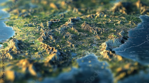 Fototapeta Naklejka Na Ścianę i Meble -  Digital Map Of france