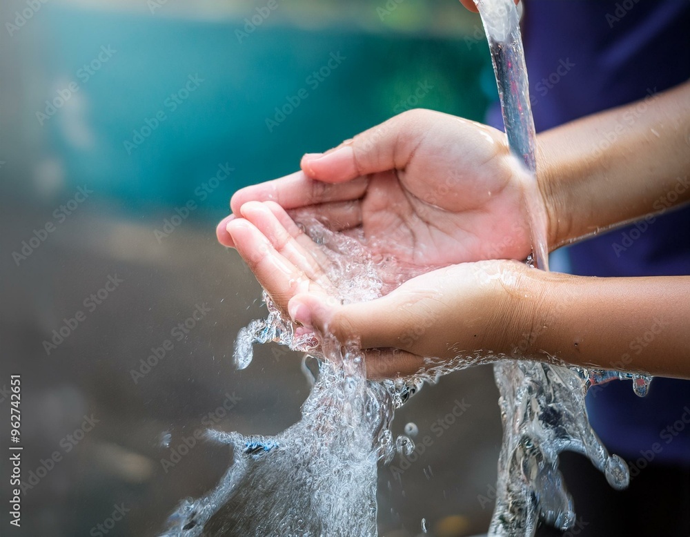 Fototapeta premium washing hands in water