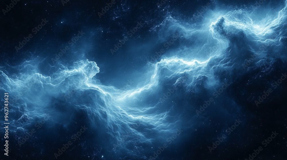 Blue electric clouds in abstract space, futuristic glowing energy texture Blue electric clouds in abstract space, futuristic glowing energy texture