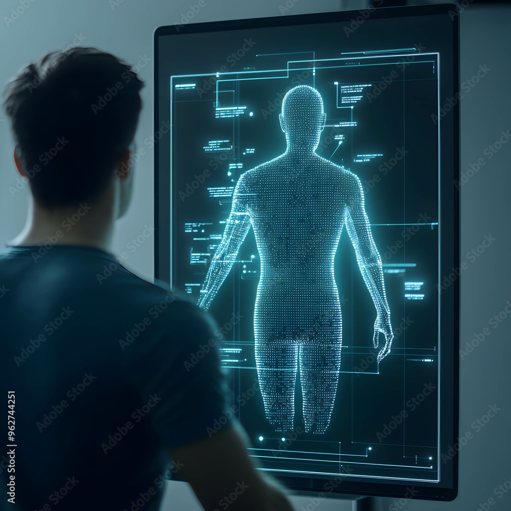 A person sculpting a digital statue of themselves on a glowing screen, representing self-creation online. A person sculpting a digital statue of themselves on a glowing screen, representing self-creation online.