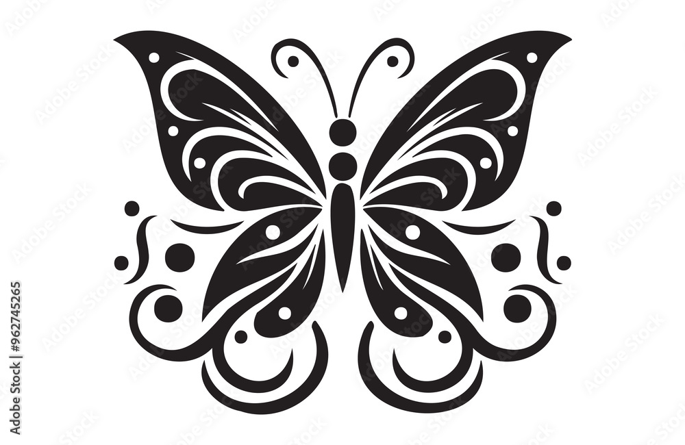 Butterfly icon of a silhouette vector Butterfly icon of a silhouette vector