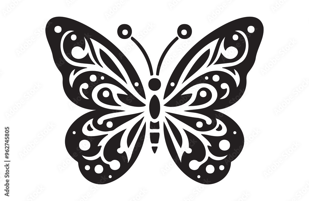Butterfly icon of a silhouette vector Butterfly icon of a silhouette vector