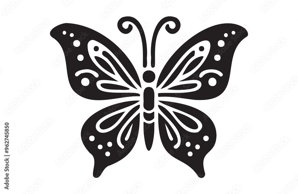 Butterfly icon of a silhouette vector Butterfly icon of a silhouette vector