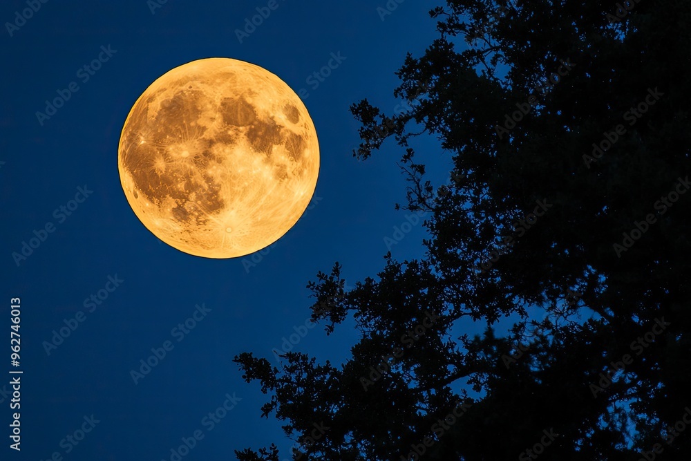 Fototapeta premium The Full Harvest Moon of September, ai