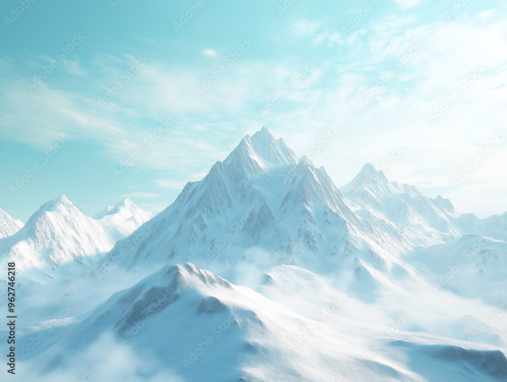Obraz premium A high quality snowy landscape of a peaceful countryside with rolling hills, white snow