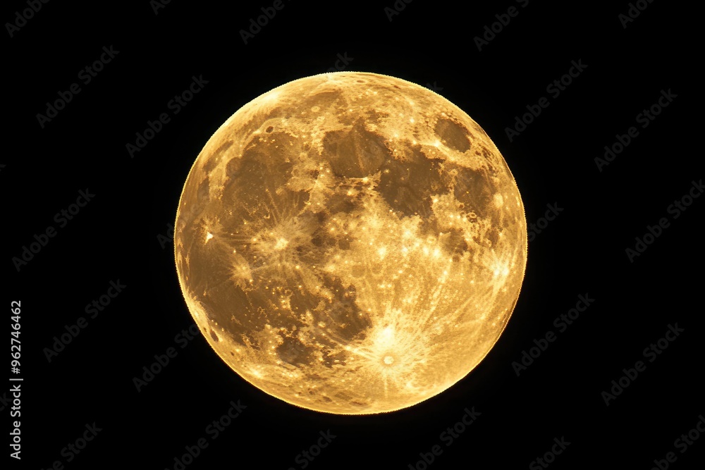 Naklejka premium The Full Harvest Moon of September, ai