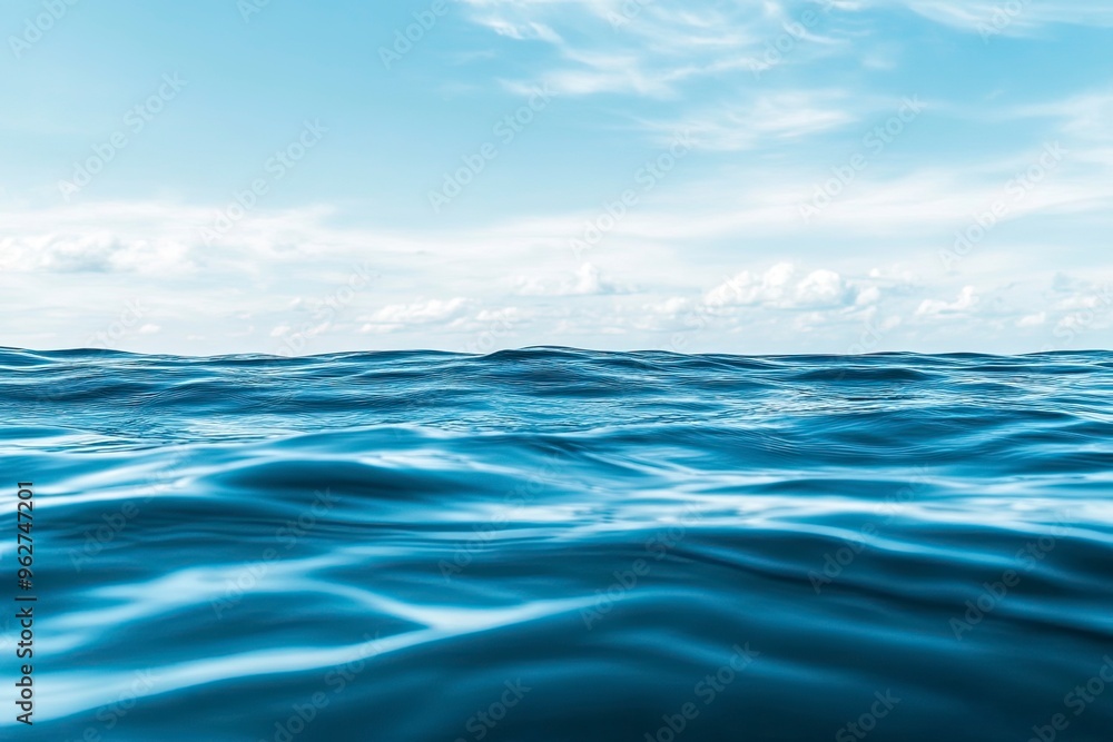 Blue Ocean, Water Surface and Blue Sky, ai Blue Ocean, Water Surface and Blue Sky, ai
