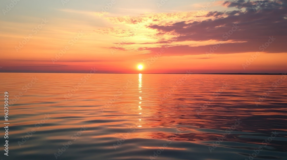 Obraz premium Golden Sunset over Calm Water