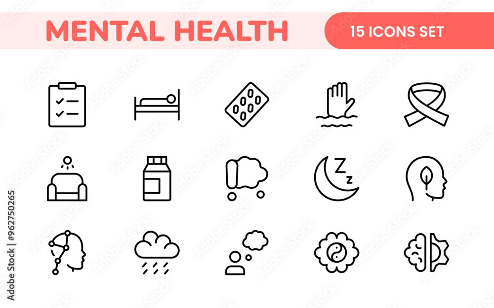 Mental Health and Psychology Icons: A Complete Collection for Therapy Sessions, Counseling, Emotional Well-being, Support Services, and Wellness Programs Mental Health and Psychology Icons: A Complete Collection for Therapy Sessions, Counseling, Emotional Well-being, Support Services, and Wellness Programs