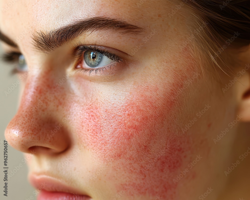Close-up of Young Woman with Red Facial Rash
Close-up of Young Woman with Red Facial Rash