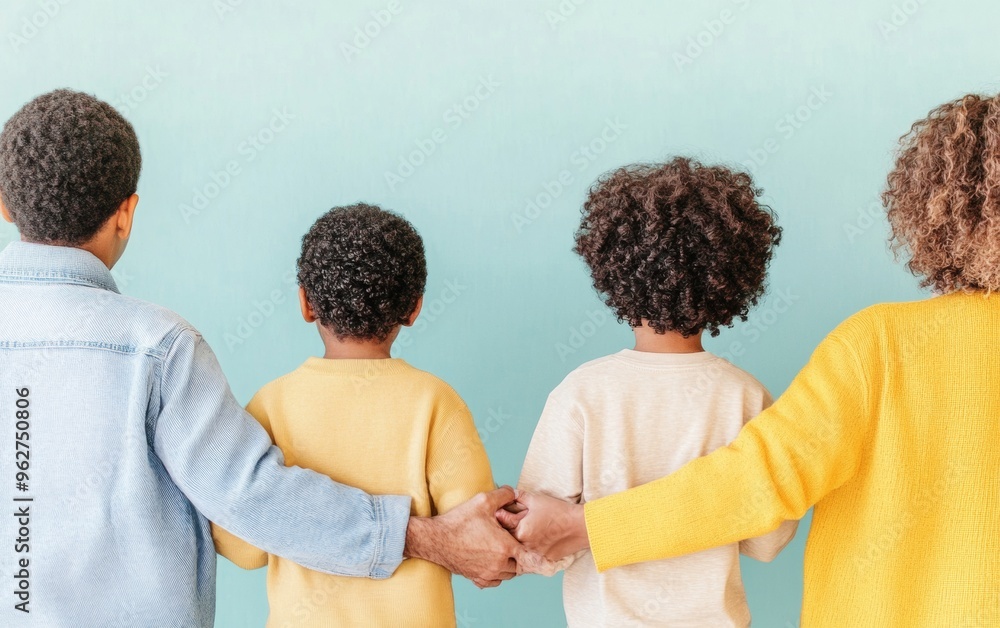 Multicultural Family Supporting Each Other, Holding Hands Against Anxiety in Cozy Evening Dining Room Multicultural Family Supporting Each Other, Holding Hands Against Anxiety in Cozy Evening Dining Room