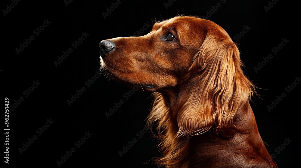 A red setter looking up in profile. AI Generated A red setter looking up in profile. AI Generated