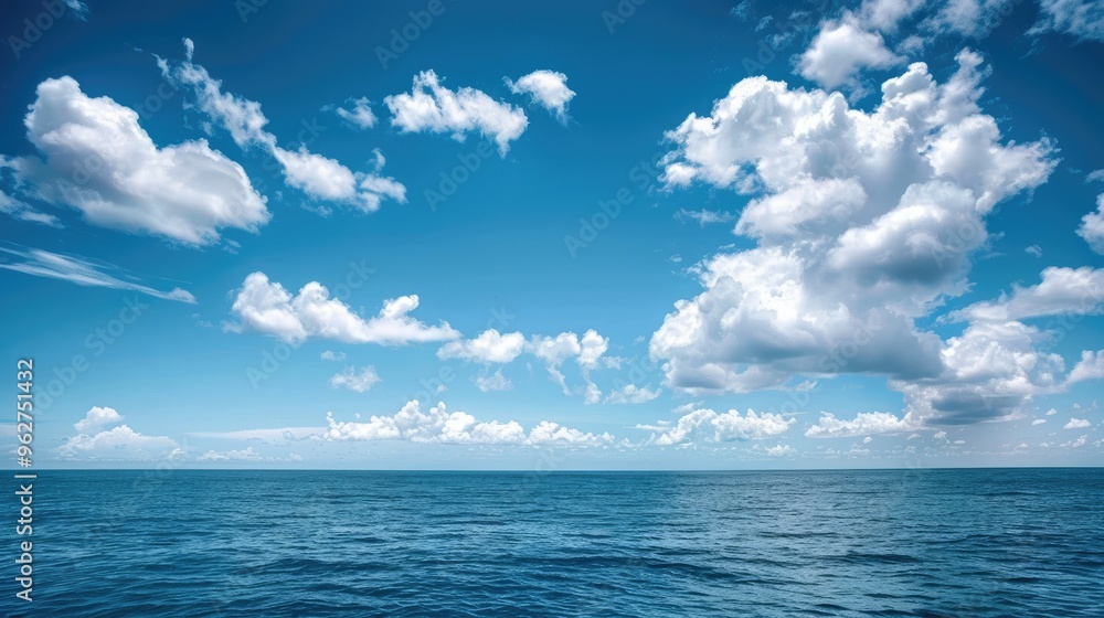 Azure ocean under blue sky Azure ocean under blue sky
