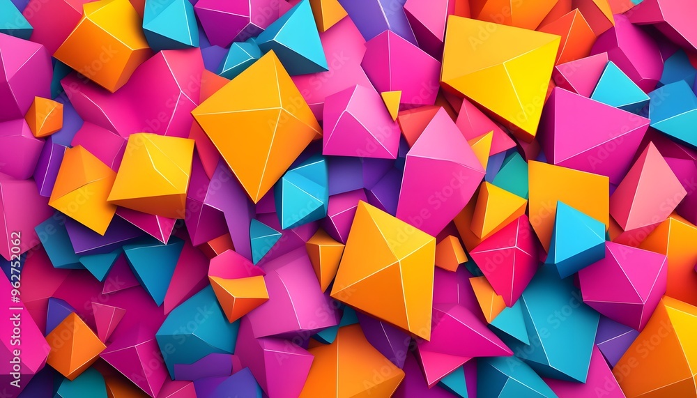 Abstract 3D Colorful Geometric Shapes Background Abstract 3D Colorful Geometric Shapes Background