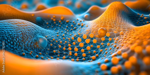 Nanotechnology Representation with Microscopic Structures photo