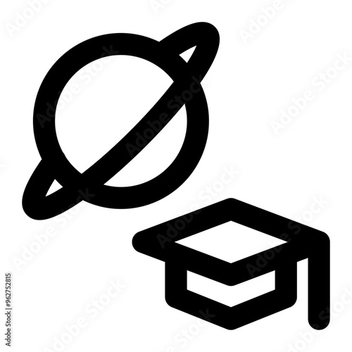 astronomy, astronomical, education, bachelor, planet, space, educational outline icon