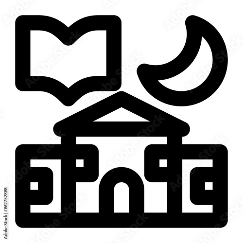 boarding school, night school, education, school, university, college, boarding outline icon