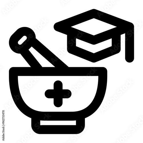 pharmacy, medicine, pharmaceutical, education, learning, academy, university, bachelor outline icon
