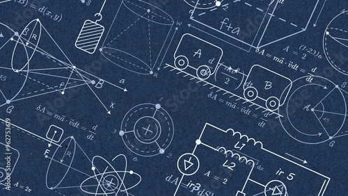 Physics formulas background .Education at school.illustration .