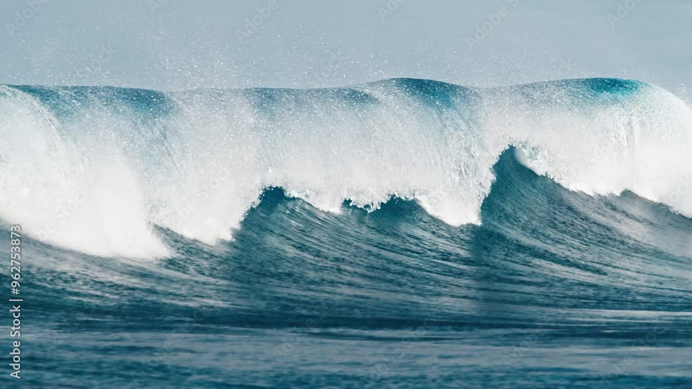 Ocean wave rolls and breaks in the Maldives Ocean wave rolls and breaks in the Maldives