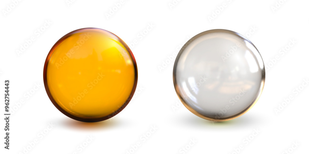 Obraz premium Glass ball.Realistic ball for design and lettering.Vector illustration.