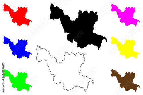 Udon Thani Province (Kingdom of Thailand, Siam, Provinces of Thailand) map vector illustration, scribble sketch Ubon Ratchathani map