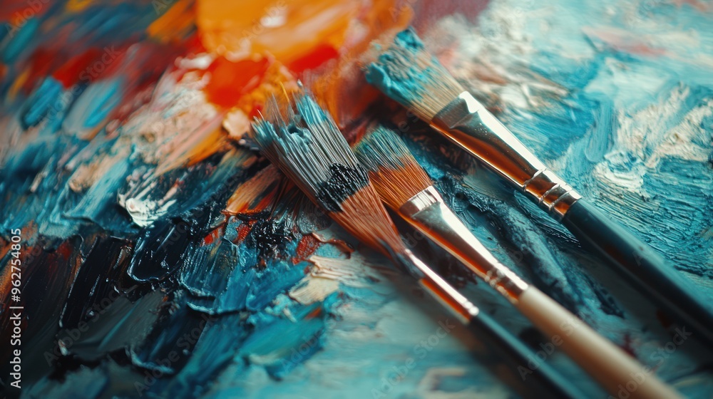 Obraz premium Paintbrushes on a Palette