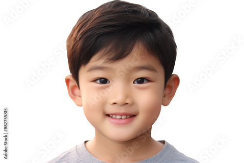 Young asian boy smiling on transparent background. PNG cut out. Vector. Childhood themes. Asian boy. Chinese boy. Japan boy. Image for graphic designer. Image for flyers.