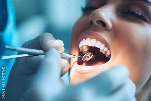 Skilled Dentist Providing Expert Care in a Modern Dental Clinic photo