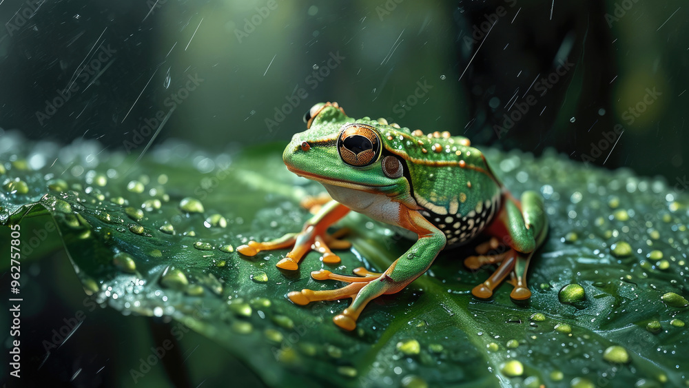 Close-Up of Tree Frog in the Forest: Captivating Macro Shot Close-Up of Tree Frog in the Forest: Captivating Macro Shot