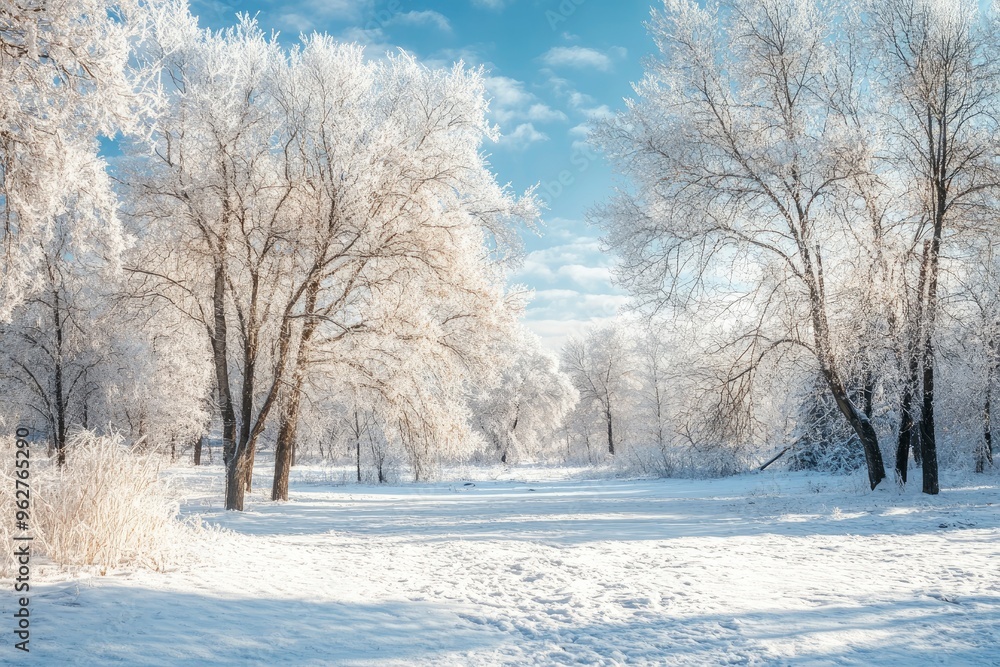 Winter background. Landscapes. Frozen winter forest with snow covered trees. outdoor with generative ai Winter background. Landscapes. Frozen winter forest with snow covered trees. outdoor with generative ai