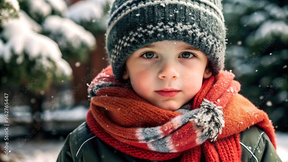 Little Boy in Winter Wonderland. Little Boy in Winter Wonderland.