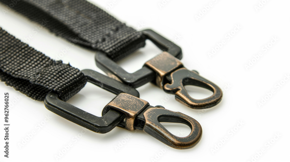 Tie-down Straps: Straps with buckles for securing luggage during transport isolated on white background Tie-down Straps: Straps with buckles for securing luggage during transport isolated on white background