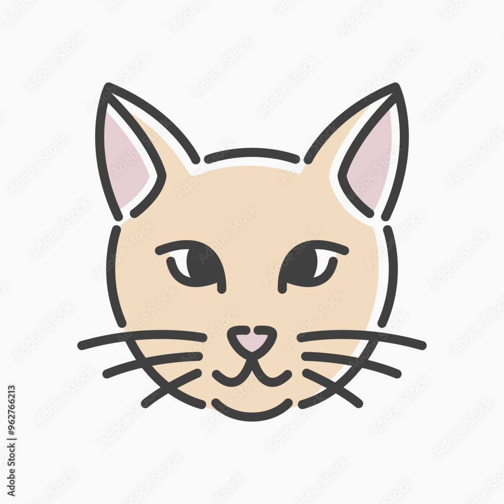 cat head cartoon flat line art. Illustration of cat head, ideal for needs related to animals, pet, kitty, and more. cat head cartoon flat line art. Illustration of cat head, ideal for needs related to animals, pet, kitty, and more.