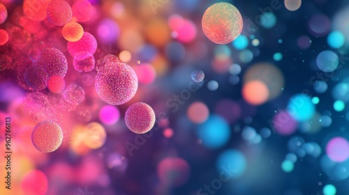 Glowing bioengineered cells under microscope, breakthrough in biotech research