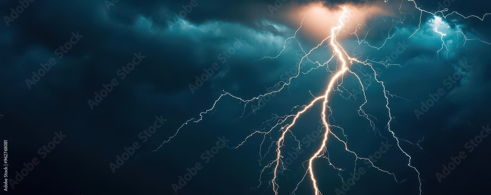 Dramatic lightning strikes illuminate a dark, stormy sky, showcasing nature's raw power and beauty in a captivating display. Dramatic lightning strikes illuminate a dark, stormy sky, showcasing nature's raw power and beauty in a captivating display.