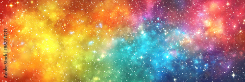 Galaxy with colorful stars photo