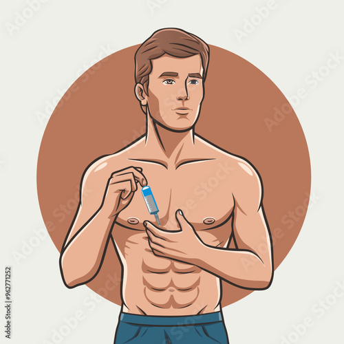 A person taking testosterone replacement therapy