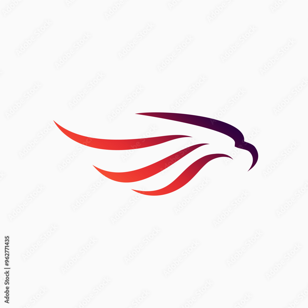Obraz premium Aggressive and fast bird logo design. Bird head mascot logo design, eagle, falcon or hawk badge emblem vector icon