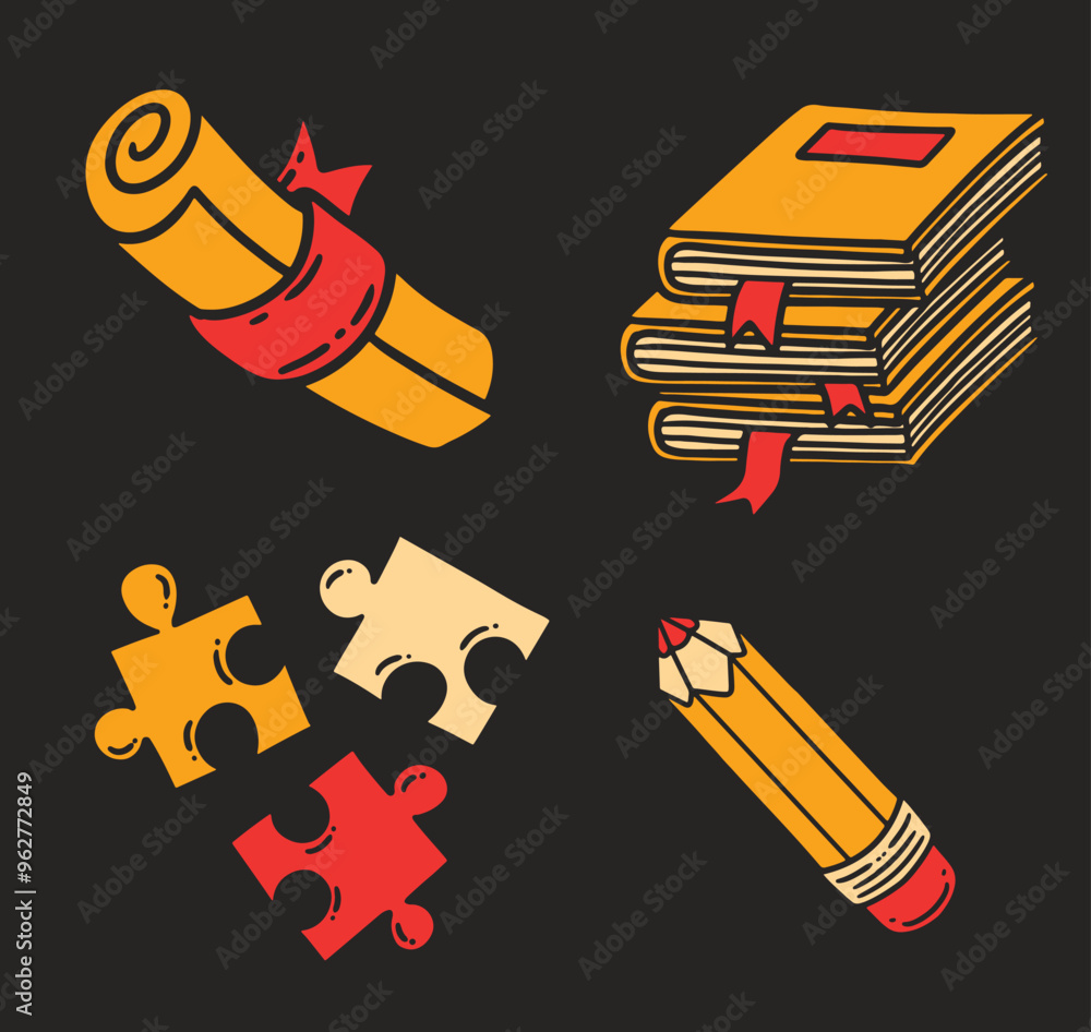 back to school book pencil paper read puzzle and work thing back to school book pencil paper read puzzle and work thing