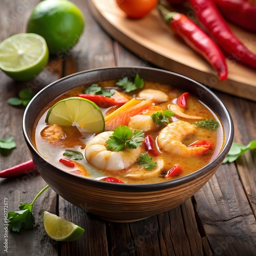 thai noodle soup with shrimp